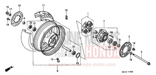 REAR WHEEL CB1100SF1 de 2001